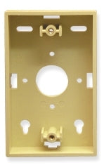 Ivory single gang low profile mounting box with wall plate opening and cable management knockouts for network cabling instal…