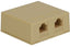 Ivory dual Cat5e surface mount jack with two 8P8C ports for network cabling installations