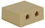 Ivory dual 6P6C RJ11 voice jack surface mount box with two phone line connectors
