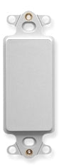 White blank Decora insert plate with mounting brackets for network cabling and structured cabling installations