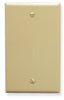 Ivory 1-gang blank wall plate with single screw hole, professional grade structured cabling accessory