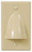 Ivory single gang bulk nose cable plate with white rounded dome cover and mounting screws for structured cabling