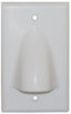 White single gang bulk nose cable plate with mounting holes for structured cabling installations