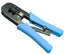 ICC Universal modular plug crimp tool with blue handles for 4, 6, and 8 position connectors