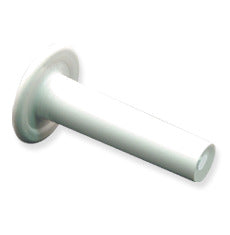 White plastic cable spool with flange, 110 style design for network cabling management