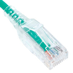 ICC Cat6 Slim Clear Boot Patch Cord 20ft Green - network cabling connector with clear jacket and green boot