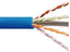 Cat6A 650 MHz 10Gig CMP network cable cross-section showing blue jacket with twisted copper and colored wire pairs