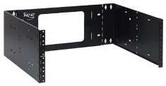 ICC EZ Fold Wall Mount Hinged Bracket with 15-inch depth and 4 RMS capacity, black steel rack mount hardware