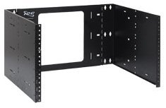 ICC EZ Fold black hinged wall mount bracket with 15 inch depth for 6 RU rack equipment installation Main image