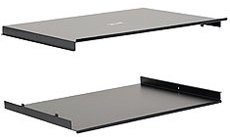 ICC EZ Fold wall mount bracket enclosure kit showing two gray shelves with black edges and mounting hardware Main image
