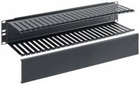 5-inch high capacity horizontal finger duct panel with 2 RMS for server rack cable management and organization