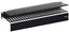 Black horizontal 24-slot finger duct cable management rack accessory with removable drawer for organized network cabling