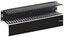 Black horizontal 24-slot finger duct cable management rack system with removable cable tray for server rack installations
