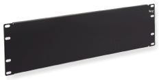 Black 3U rack mount blank panel with mounting holes for server rack cable management Main image