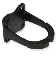 Black universal 3-inch cable management ring with mounting brackets for structured cabling rack installations