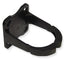 Black universal 3-inch cable management ring with mounting brackets for structured cabling rack installations