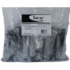 10-pack of black ICC cable management rings, 1.70 inches diameter, packaged in clear plastic bag with product label
