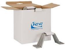 ICC Metal D-Ring 100 Pack in white box with silver metal D-rings displayed in front Main image