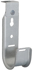 Galvanized steel 90-degree J-hook with 1 5/16 inch opening, featuring mounting holes and cable support design Main image
