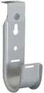 Galvanized steel 90-degree J-hook with 1 5/16 inch opening, featuring mounting holes and cable support design