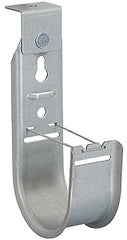 Galvanized steel 90 degree J-hook cable management bracket with mounting hardware and curved channel design Main image