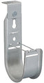 Galvanized steel 90 degree J-hook cable management bracket with mounting hardware and curved channel design