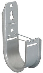 Galvanized steel 2-inch J-hook with mounting holes and cable support cradle for network rack cable management