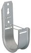 Galvanized steel 2-inch J-hook with mounting holes and cable support cradle for network rack cable management