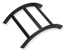 Black ICC 90 degree runway ladder rack outside corner connector for structured cabling management