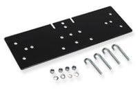 ICC ICCMSLRRBK Runway Relay Rack Bracket with black mounting plate, screws, washers, and anchors included