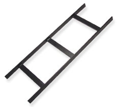 Black steel ICC runway ladder rack with two vertical rails and three horizontal rungs, 5 feet long, for cable management Main image