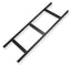 Black steel ICC runway ladder rack with two vertical rails and three horizontal rungs, 5 feet long, for cable management