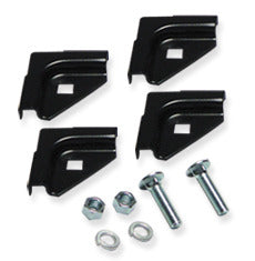 ICC Tee Junction Splice Runway Kit with four black metal clips, bolts, washers, and nuts for structured cabling installation Main image
