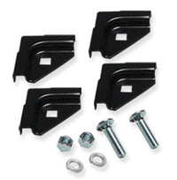 ICC Tee Junction Splice Runway Kit with four black metal clips, bolts, washers, and nuts for structured cabling installation