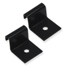 Two black ICC runway wall brackets with mounting holes, designed for structured cabling and rack installation Main image
