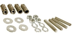 ICC Runway floor butt splice kit containing brass connectors, washers, nuts, bolts and screws for structured cabling install…