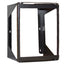 Black 12RMS swing frame wall mount bracket rack with open frame design showing vertical mounting rails and cable management …
