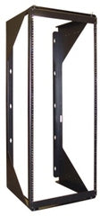 ICC swing frame wall mount bracket rack, 25 RMS capacity, black steel frame with vertical mounting rails