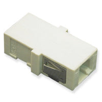 ICC Multimode/Singlemode MJRT Duplex Fiber Optic Adapter with beige housing and black connector ports