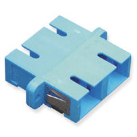 Blue SC duplex fiber optic adapter for multimode and singlemode networking connections