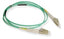 Green LC-LC duplex multimode fiber patch cable with beige connectors, 3 meter length for network cabling