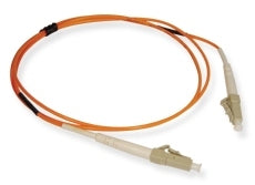 LC-LC simplex multimode 62.5 fiber patch cable with orange jacket and beige connectors, 5 meter length