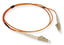 LC-LC simplex multimode fiber patch cable 10 meter with orange jacket and beige connectors