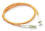 LC-LC duplex multimode fiber patch cable 62.5/125um with orange jacket and connector ferrules, 3 meter length