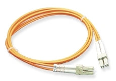 LC-LC duplex multimode fiber patch cable with orange jacket and metal connectors, 7 meter length Main image
