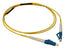 LC-LC simplex single mode fiber patch cable, 10 meter length, yellow jacket with LC connectors and black strain relief boot