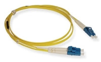LC-LC duplex single mode fiber patch cable 10 meter yellow with blue connectors