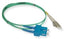 Green duplex fiber patch cable with LC and SC connectors, 3 meters long for 50/125 multimode networking
