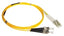 ICC LC-ST duplex single mode fiber patch cable, 1 meter length with yellow jacket and black connectors