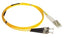 Yellow LC-ST duplex single mode fiber patch cable 2 meter with LC connector on left and ST connector on right